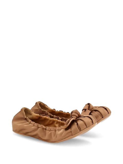 Ferragamo bow gathered ballet flats - Neutrals - zdjęcie produktu nr 2