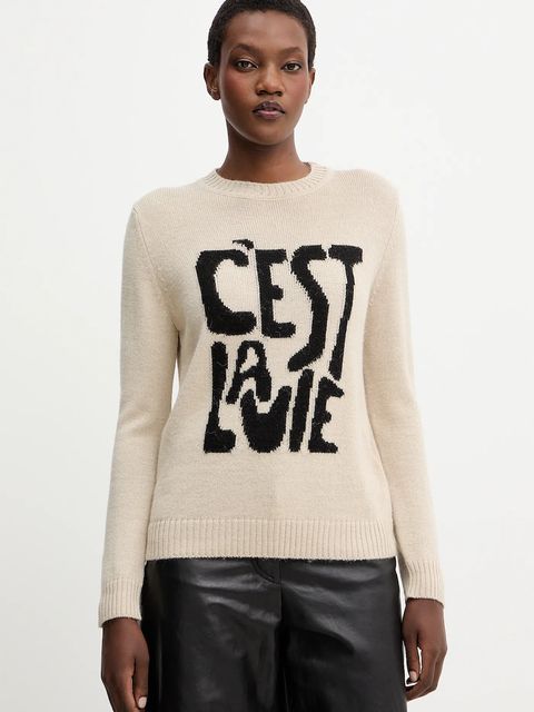 Weekend Max Mara sweter z wełną NITRA damski kolor beżowy 2525366292600 - zdjęcie produktu nr 1