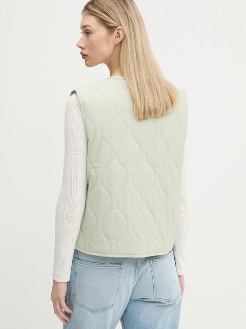 Tommy Jeans bezrękawnik damski kolor zielony przejściowy DW0DW21184