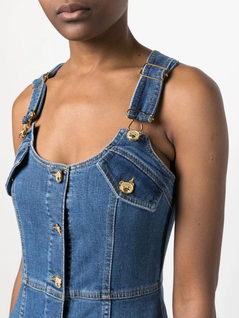 Moschino button-up denim minidress - Blue
