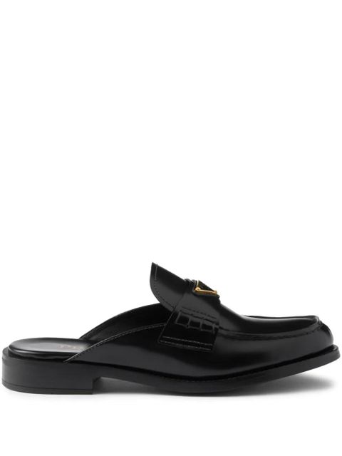 Prada brushed leather mules - Black - zdjęcie produktu nr 1
