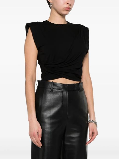 Simkhai Signature Estelle draped-detail top - Black - zdjęcie produktu nr 2