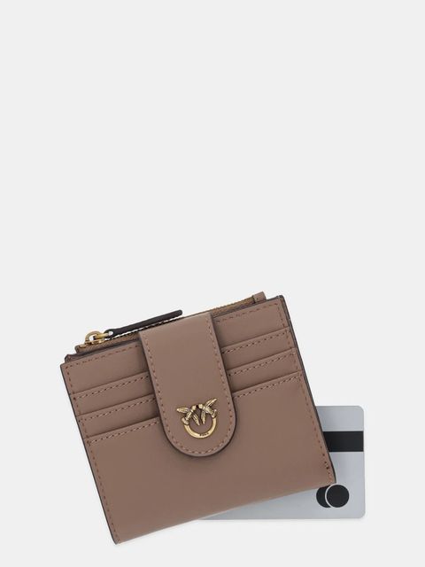 Pinko portfel skórzany damski kolor brązowy 103610 A0F1