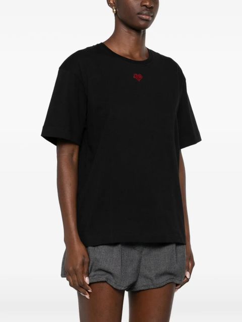 PINKO heart-detail T-shirt - Black