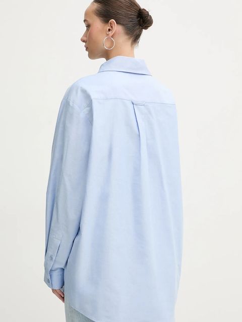 Stine Goya koszula bawełniana damska kolor niebieski relaxed z kołnierzykiem klasycznym SG-PS26-T138-2464