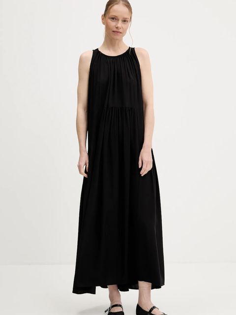 Answear.LAB sukienka kolor czarny maxi rozkloszowana