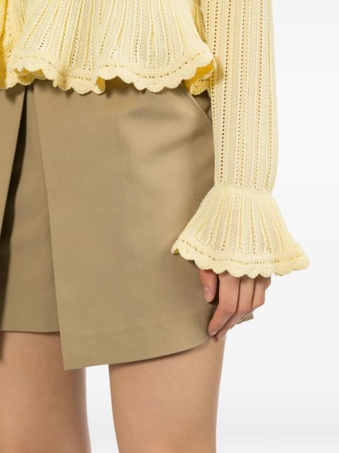 Self-Portrait gaberdine skorts - Neutrals