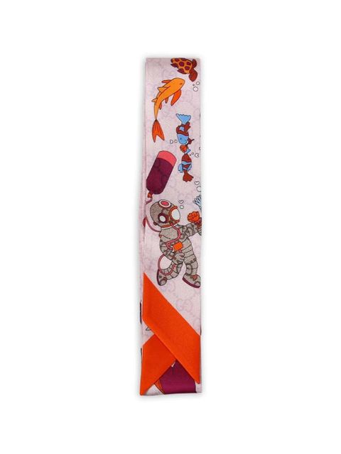 Gucci cartoon-print scarf - Pink - zdjęcie produktu nr 1