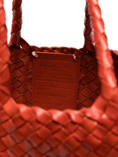 DRAGON DIFFUSION small Santa Croce woven leather shoulder bag - Orange