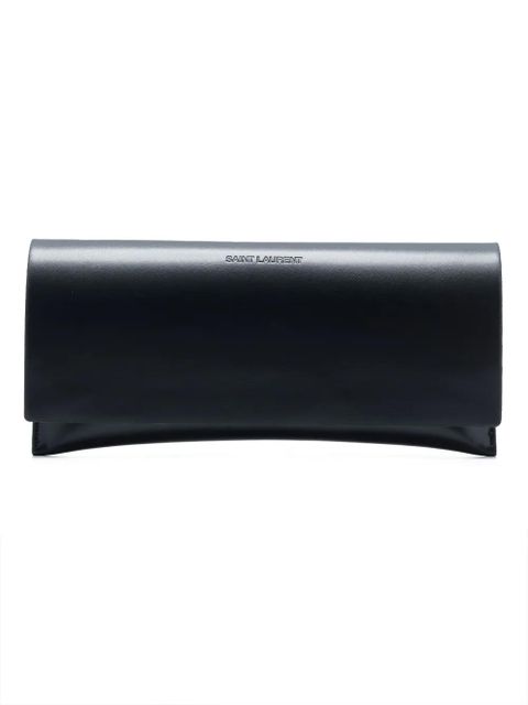 Saint Laurent Eyewear logo-plaque cat-eye frame sunglasses - Black