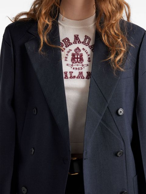 Prada logo-intarsia top - White