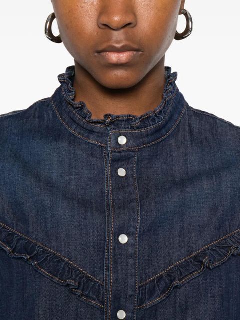 TWINSET ruffled long-sleeve shirt - Blue