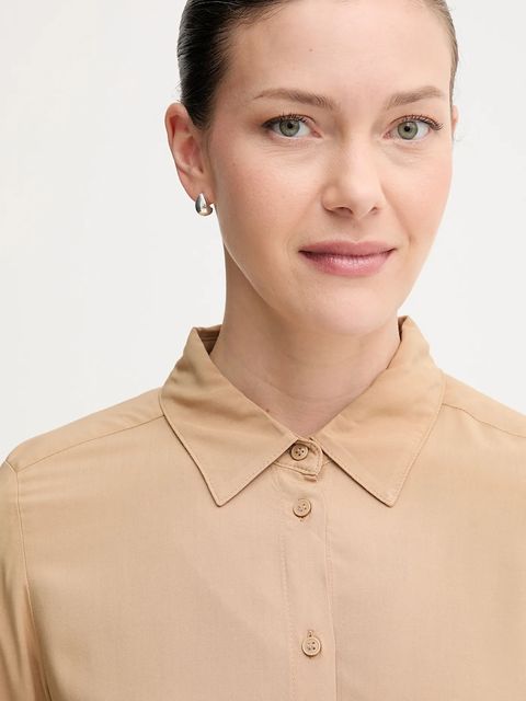 United Colors of Benetton koszula damska kolor zielony regular z kołnierzykiem klasycznym 5WPWDQ0B0