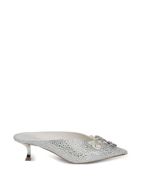 Jimmy Choo Auria embellished mules - Silver - zdjęcie produktu nr 1