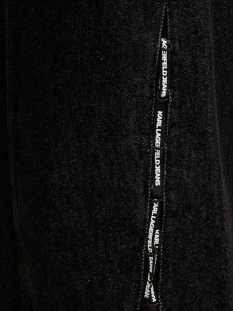 Karl Lagerfeld Jeans spódnica jeansowa kolor czarny midi prosta A4W12002