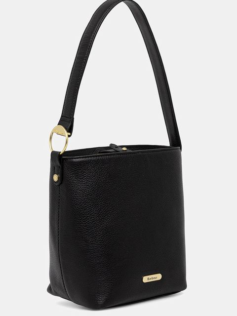 Barbour torebka skórzana kolor czarny LBA0488 - zdjęcie produktu nr 2