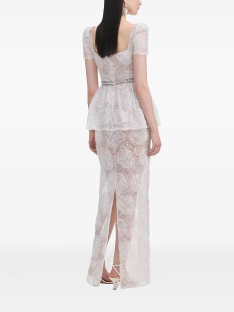 Self-Portrait lace maxi dress - White