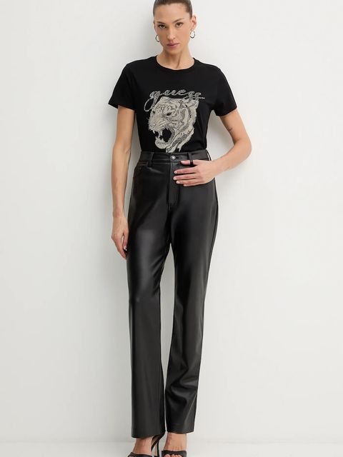 Guess t-shirt bawełniany damski kolor czarny W5BI32 K9RM1 - zdjęcie produktu nr 2