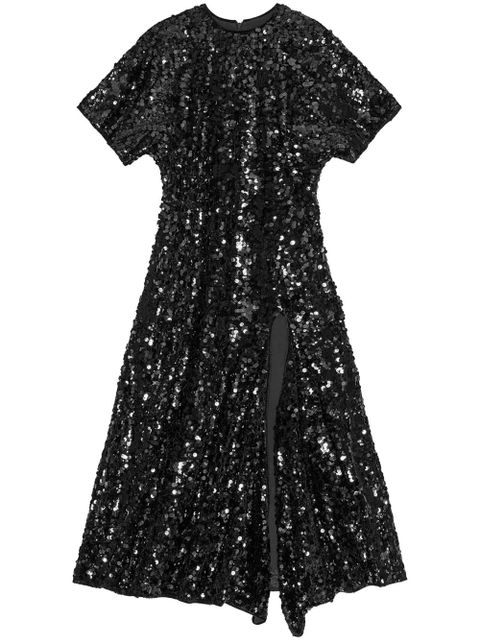 GANNI sequinned velvet dress - Black - zdjęcie produktu nr 1