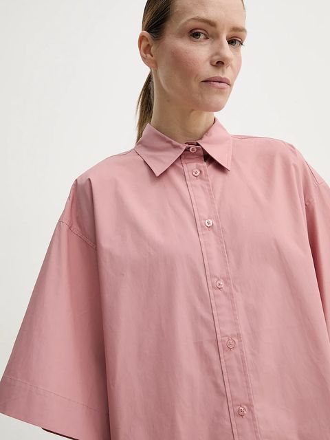 Remain koszula bawełniana damska kolor różowy relaxed z kołnierzykiem klasycznym 502492150 - zdjęcie produktu nr 2