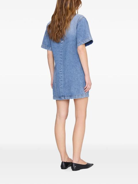ANINE BING Tulah chest-pocket mini dress - Blue