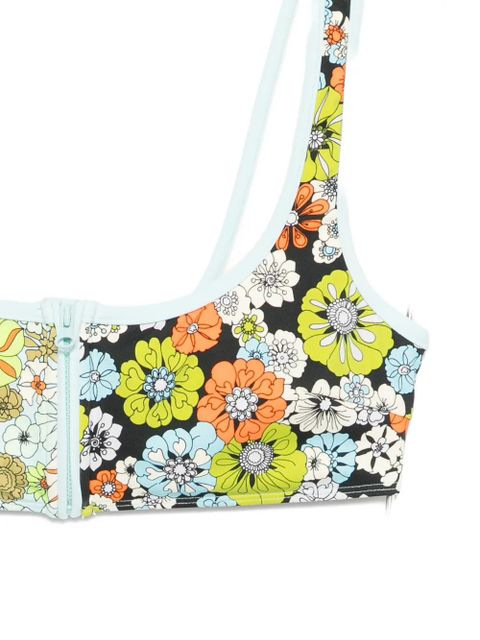ALEMAIS floral-print bikini top - Blue