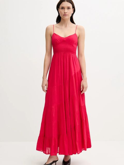 Hoss Intropia sukienka bawełniana kolor różowy maxi rozkloszowana 8229113 - zdjęcie produktu nr 1