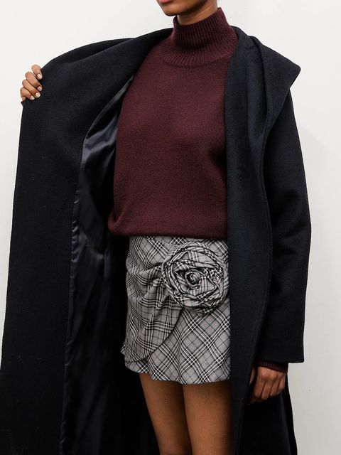 Answear.LAB płaszcz wełniany kolor granatowy