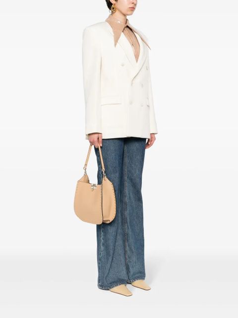 Valentino Garavani Rockstud-embellished leather shoulder bag - Neutrals - zdjęcie produktu nr 2