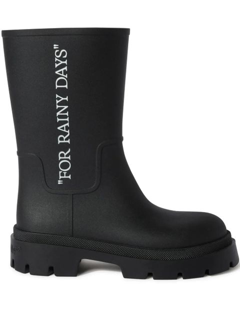 Off-White slogan-print boots - Black - zdjęcie produktu nr 1