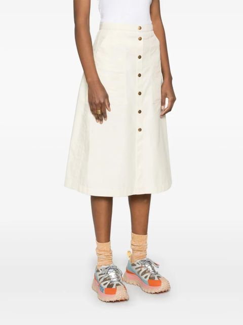 Moncler buttoned-up midi skirt - Neutrals