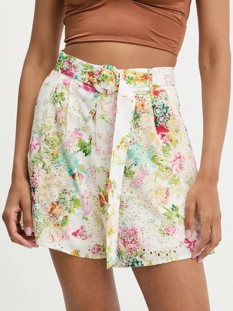 Answear.LAB szorty damskie kolor beżowy wzorzyste high waist - zdjęcie produktu nr 1