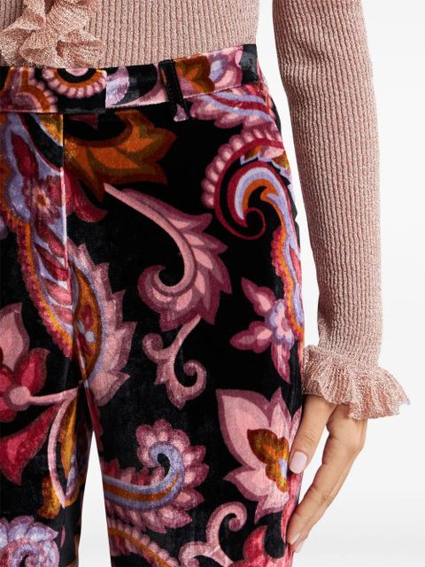 ETRO paisley velvet trousers - Black