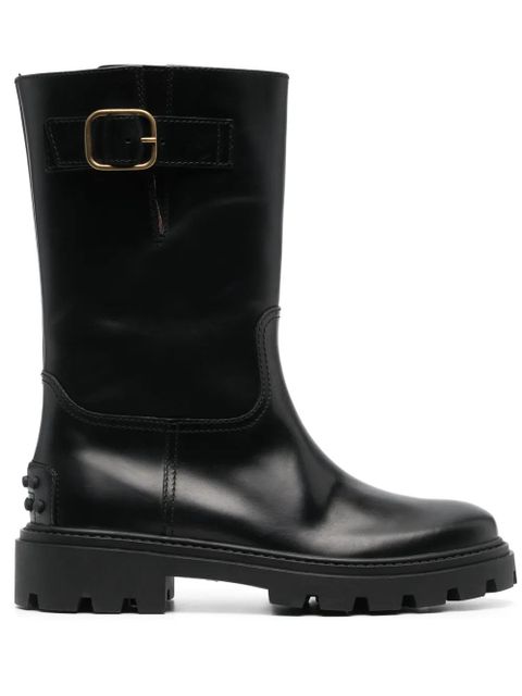 Tod's buckle-detail leather boots - Black - zdjęcie produktu nr 1