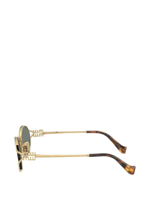 Miu Miu Eyewear cut-out round-frame sunglasses - Gold