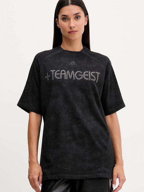 adidas Originals t-shirt bawełniany Rhinestone Tee damski kolor czarny KF3113 - zdjęcie produktu nr 1