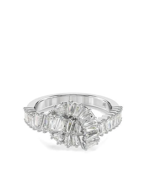 Swarovski Matrix baguette-cut knot ring - Silver