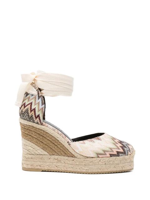 Missoni zigzag-pattern tie espadrilles - Neutrals - zdjęcie produktu nr 1