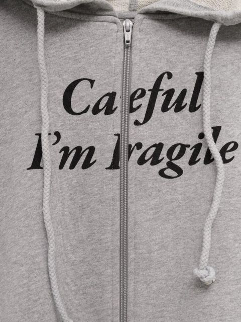 Gimaguas slogan-print zip-up hoodie - Grey