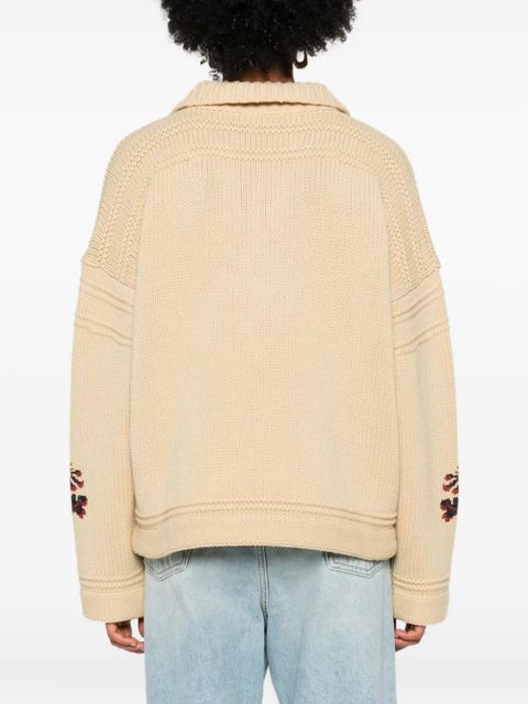 ETRO lace-up embroidered sweater - Neutrals