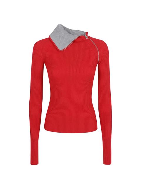 Sportmax roll-neck side-zip sweater - Red - zdjęcie produktu nr 1