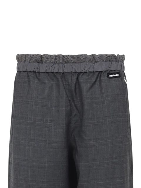 Miu Miu checked elasticated-waist track pants - Grey