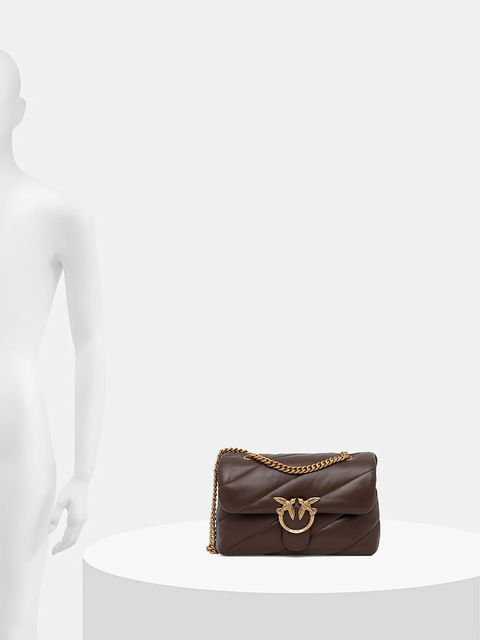 Pinko torebka skórzana kolor brązowy 100038 A0F2