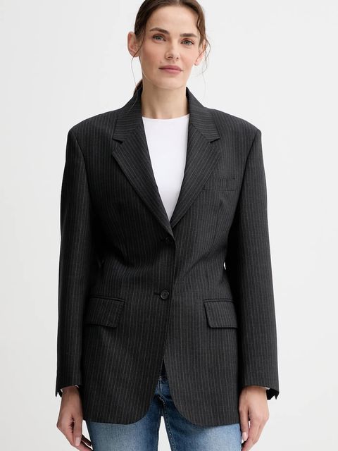 Filippa K marynarka z wełną kolor szary jednorzędowa wzorzysta 31766 - zdjęcie produktu nr 1