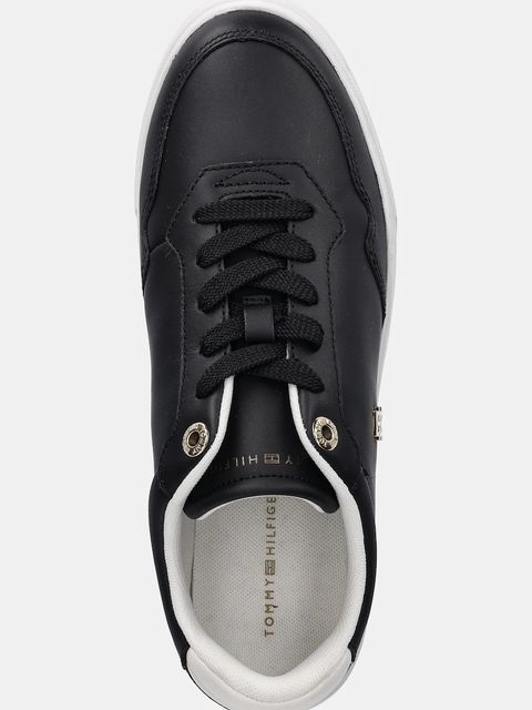 Tommy Hilfiger sneakersy skórzane ESSENTIAL ELEVATED COURT SNEAKER damskie kolor czarny FW0FW08680