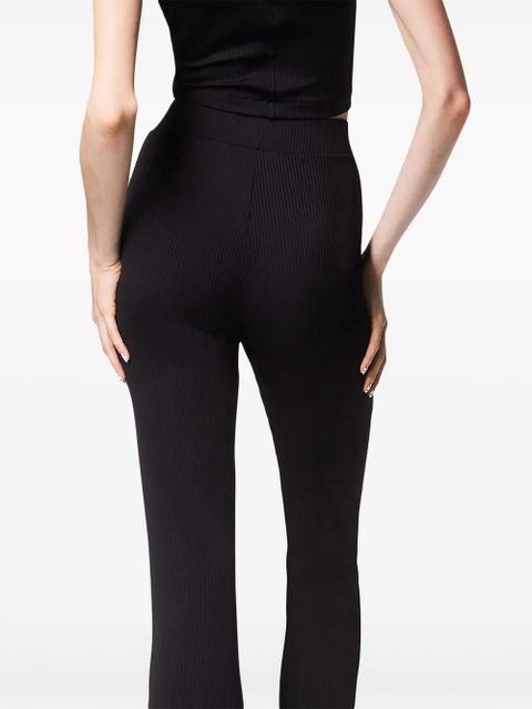 AREA star-stud high-waist flared trousers - Black