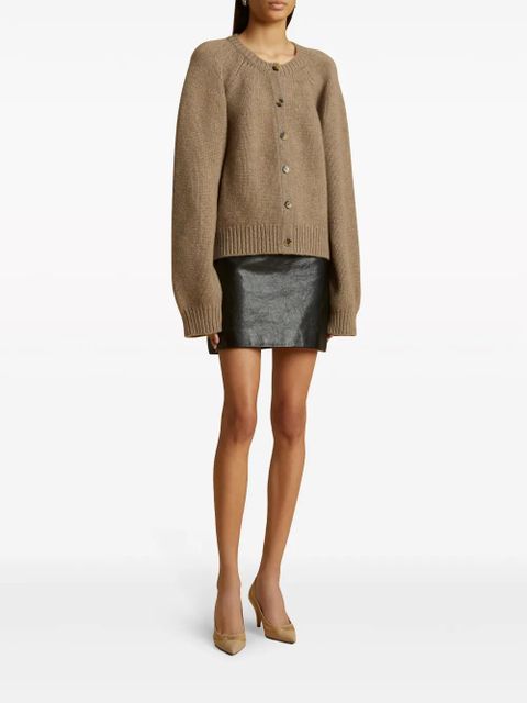 KHAITE The Jett leather miniskirt - Black - zdjęcie produktu nr 2