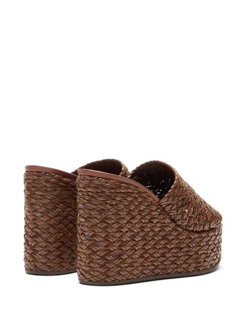 Casadei Suncity woven wedge sandals - Brown