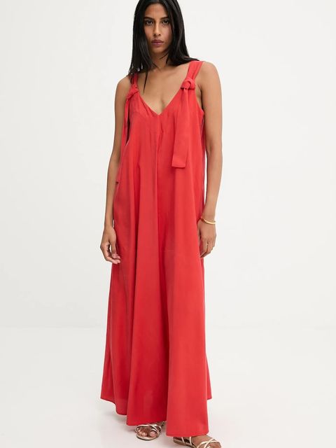 Answear.LAB sukienka kolor czerwony maxi rozkloszowana - zdjęcie produktu nr 1