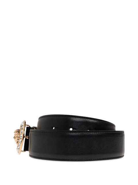 Versace crystal-embellished Medusa-buckle belt - Black